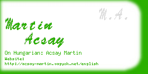 martin acsay business card